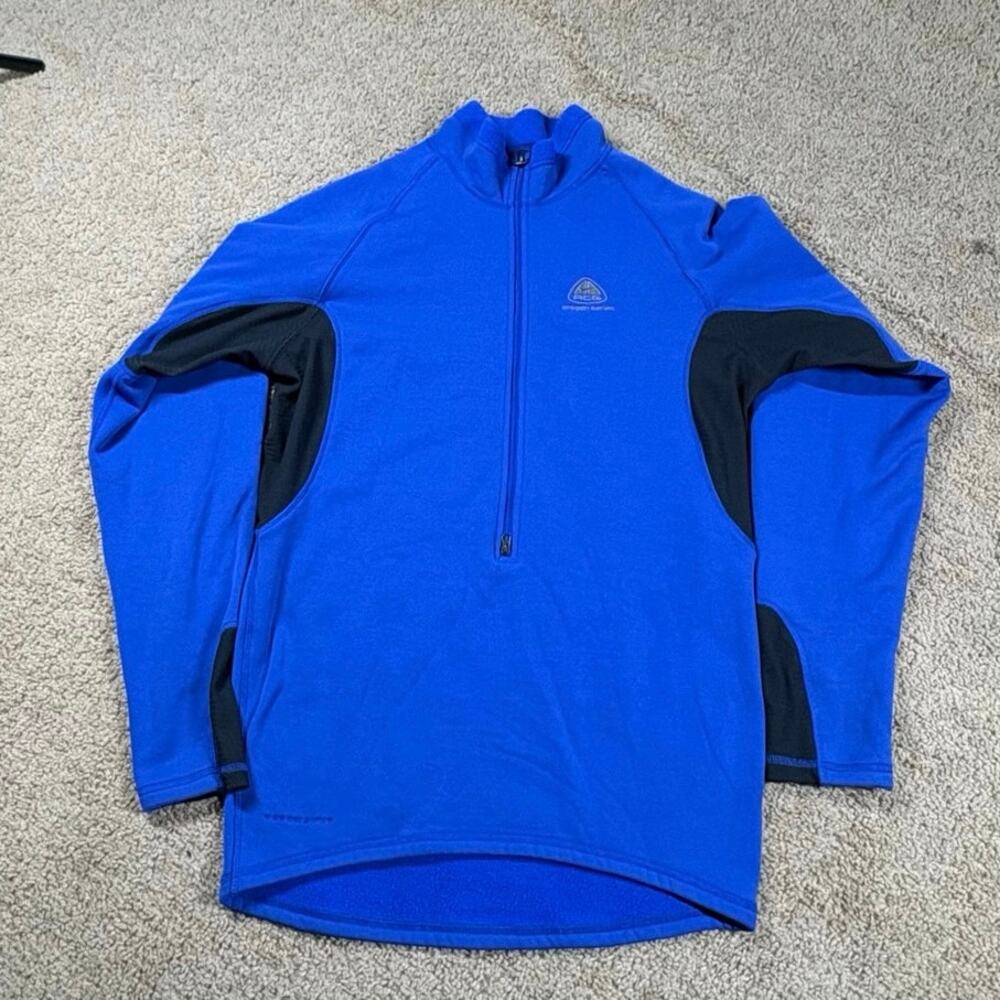 Nike ACG‎ Oregon Series Therma-Fit 1/4 Zip Pullover Fleece Blue Mens Size Large
